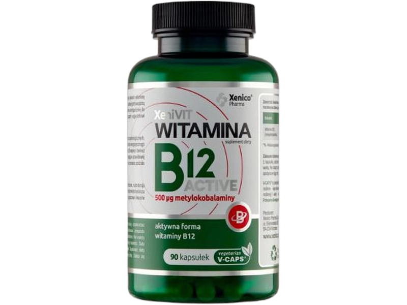 XeniVIT Witamina B12 Active, kapsułki, 500 µg, 90 kaps.