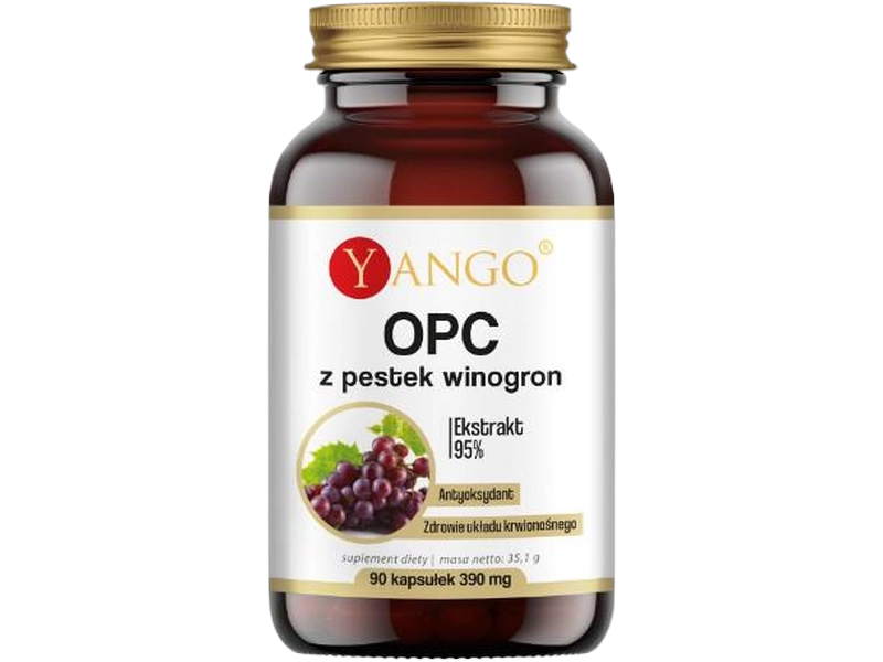 Yango ekstrakt z pestek winogron OPC, kapsułki, 300 mg, 90 kaps.