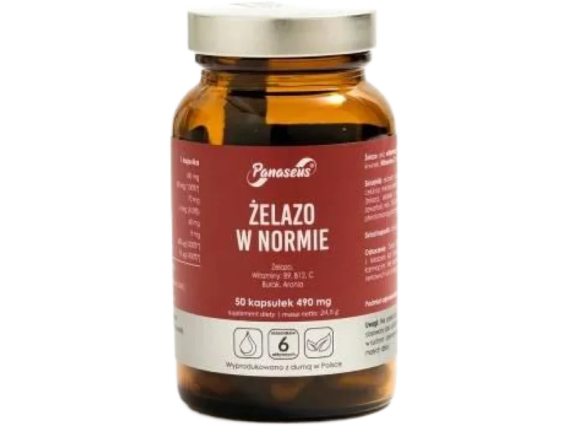 YANGO Panaseus Żelazo w normie, kapsułki, 14 mg, 50 kaps.