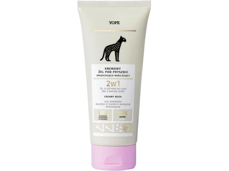 YOPE Creamy Musk kremowy żel pod prysznic zmiękczająco-nawilżający, 200 ml
