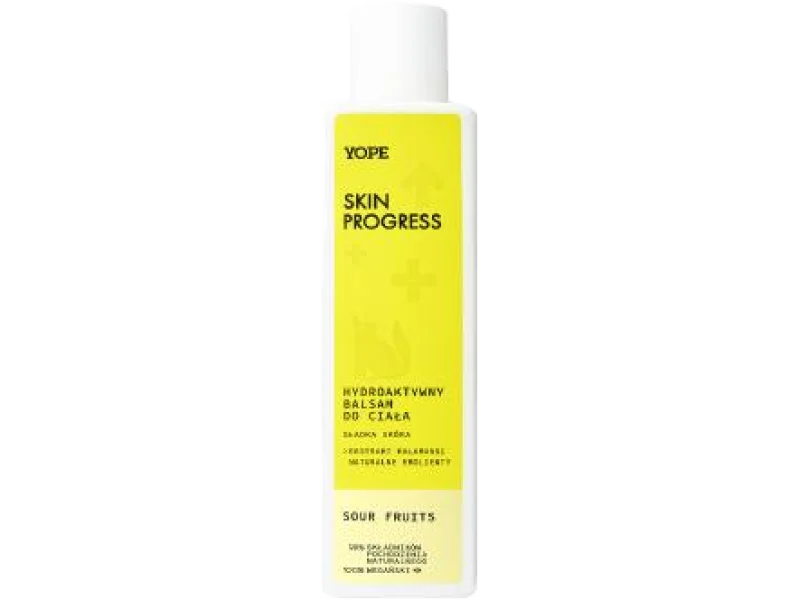 YOPE Skin Progress Hydroaktywny Balsam do ciała Gładka Skóra – Sour Fruits, 200 ml