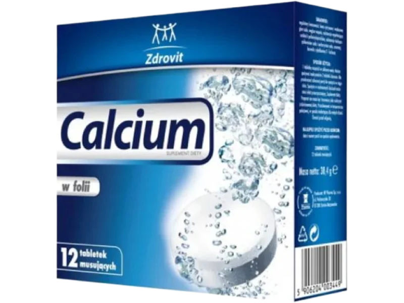 Zdrovit Calcium, tabletki musujące, 180 mg, 12 tabl.