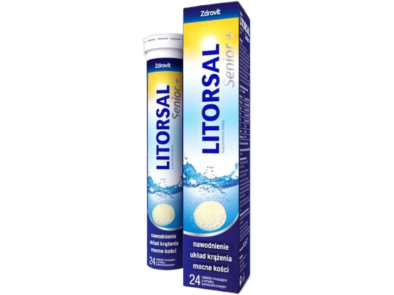 Zdrovit Litorsal Senior+, tabletki musujące, 24 tabl.