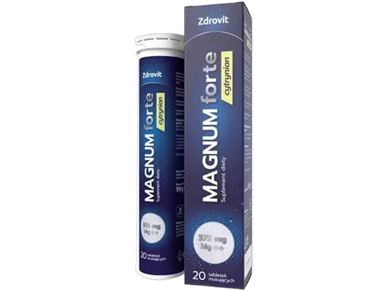 Zdrovit Magnum forte cytrynian, tabletki musujące, 20 tabl.