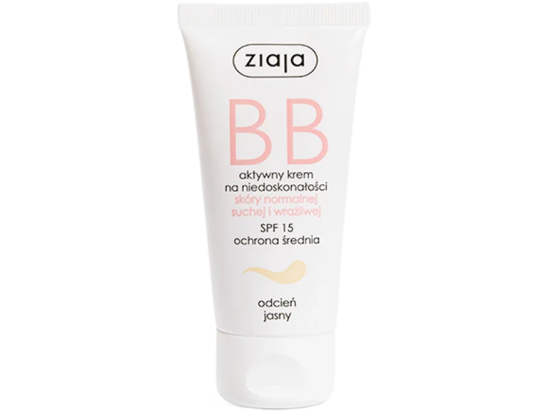 Ziaja BB aktywny krem na niedoskonałości skóry normalnej suchej i wrażliwej odcień jasny, 50 ml