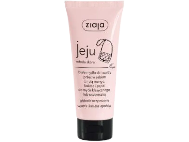 ZIAJA JEJU Białe mydło do twarzy przeciw sebum, 75 ml