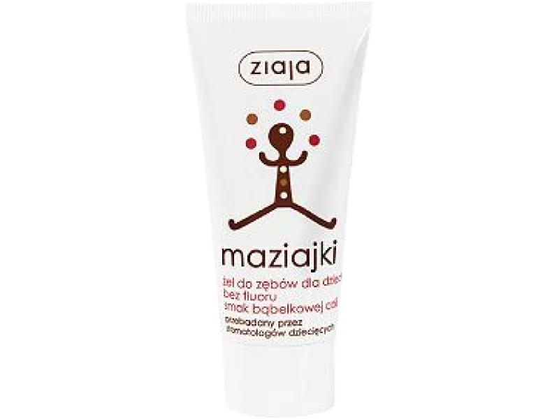 ZIAJA MAZIAJKI Żel do zębów dla dzieci smak Bąbelkowej coli bez fluoru, żel, 50 ml