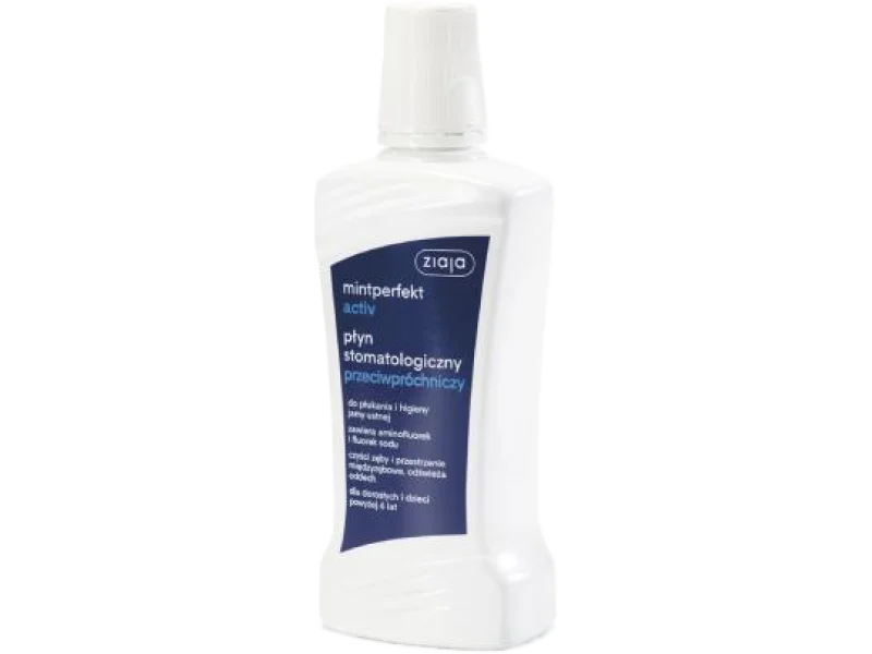 ZIAJA Mintperfect Activ Płyn przeciwpróchnicowy, płyn do jamy ustnej, 500 ml