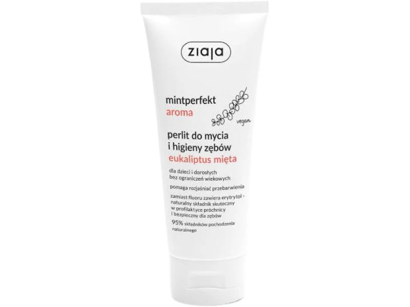 ZIAJA Mintperfekt Aroma Perlit do mycia i higieny zębów eukaliptus mięta, pasta, 100 ml