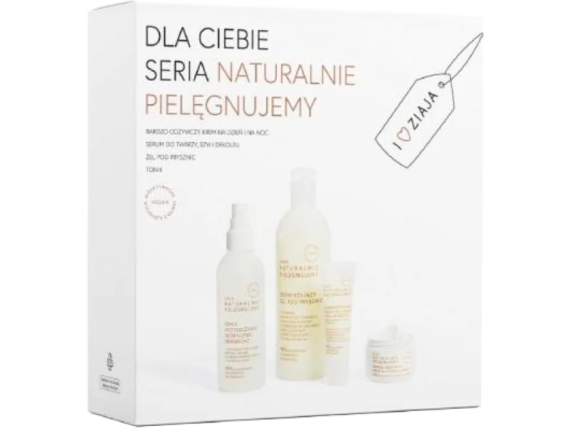 ZIAJA Naturalnie Pielęgnujemy zestaw prezentowy, krem + serum + żel + tonik, 50 + 30 + 400 + 200 ml