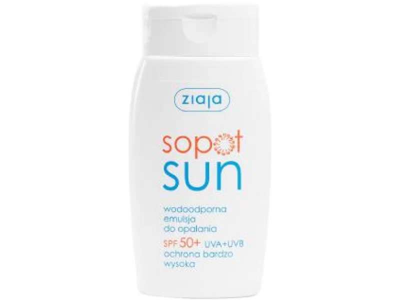 ZIAJA SOPOT SUN Emulsja do opalania wodoodporna SPF50+, emulsja na skórę, 125 ml