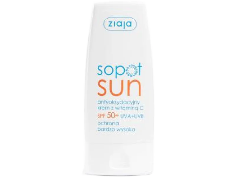 ZIAJA SOPOT SUN Krem antyoksydacyjny z witaminą C SPF50+ UVA + UVB, 50 ml