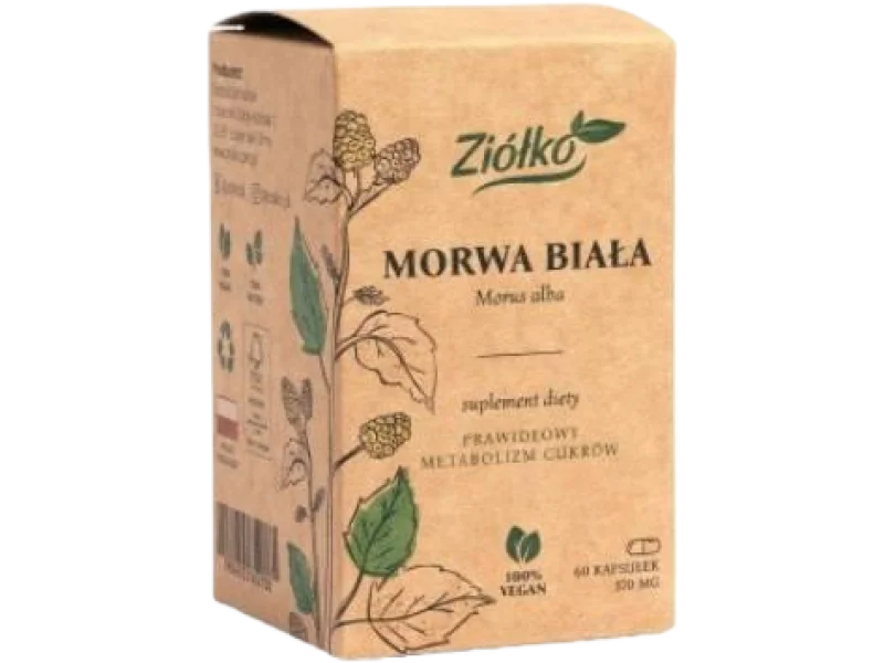 Ziółko Morwa biała, kapsułki, 370 mg, 60 kaps.