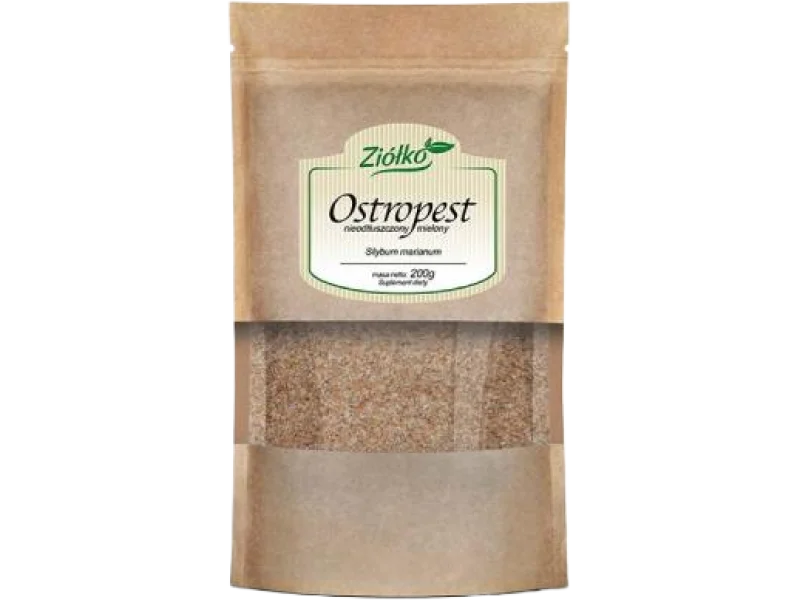 Ziółko Ostropest plamisty mielony nieodtłuszczony, proszek, 200 g