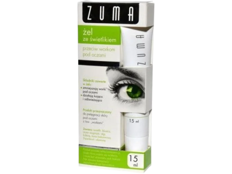 ZUMA Żel ze świetlikiem pod oczy przeciw workom, żel, 15 ml