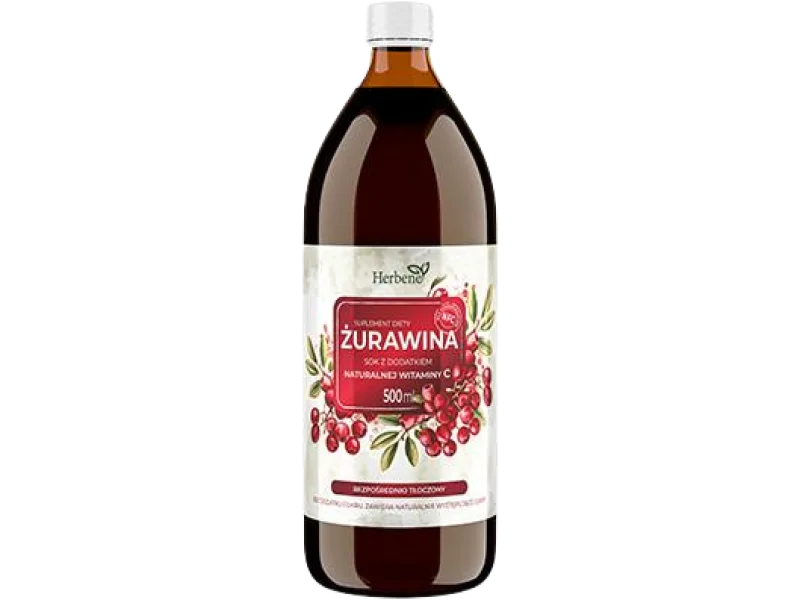 Żurawina, z dodatkiem naturalnej witaminy C, sok, 500 ml